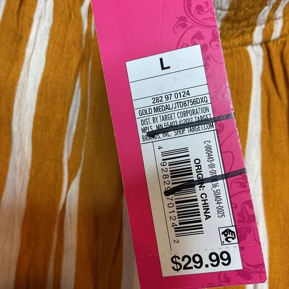 Xhilaration jumpsuit NWT large gold metal/off white - Picture 6 of 9